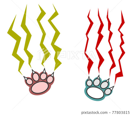 一隻動物用爪子抓撓的插圖 77803815