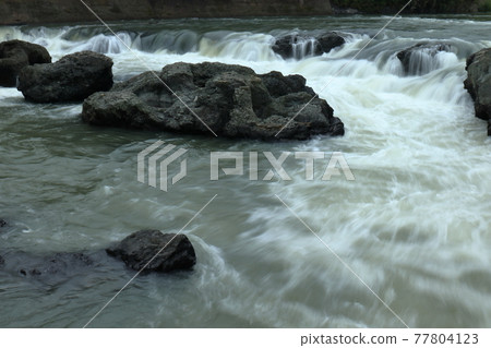 Rapid flow of the river Rapid flow of the river 77804123