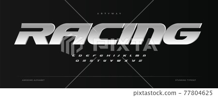 Racing alphabet. Speed sport font, automotive type for modern dynamic logo, headline, auto car branding and merchandise, typography and packaging. Wide bold italic letters, vector typographic design Racing alphabet. Speed sport font, automotive type for modern dynamic logo, headline, auto car branding and merchandise, typography and packaging. Wide bold italic letters, vector typographic design 77804625