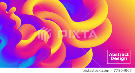 Fluid Flow. Rainbow Background. Summer Poster. Colorful gradient. 77804965