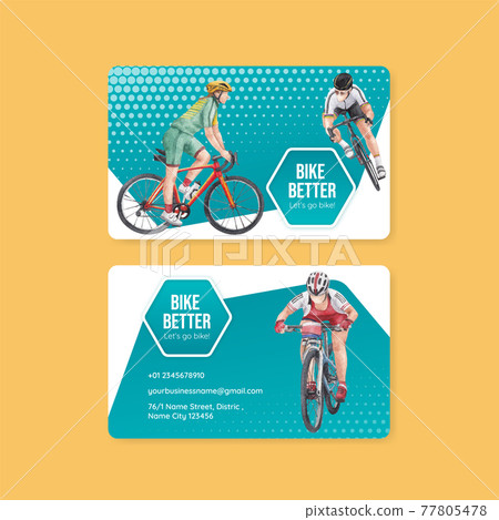 Name card template with world bicycle day... - Stock Illustration ...