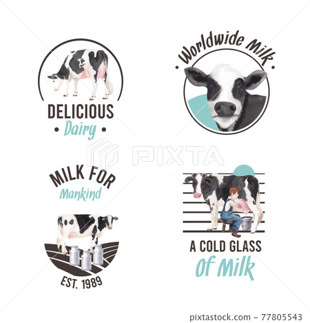 Logo design with world milk day concept,watercolor style Logo design with world milk day concept,watercolor style 77805543