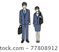 Full-body image of young men and women in recruitment suits 77808912