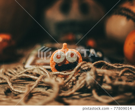 funny handmade handmade pumpkin for halloween, preparation for the holiday funny handmade handmade pumpkin for halloween, preparation for the holiday 77809014