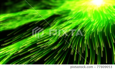 wave of high speed data particle trails. 3D illustration with depth of field blur effect wave of high speed data particle trails. 3D illustration with depth of field blur effect 77809053