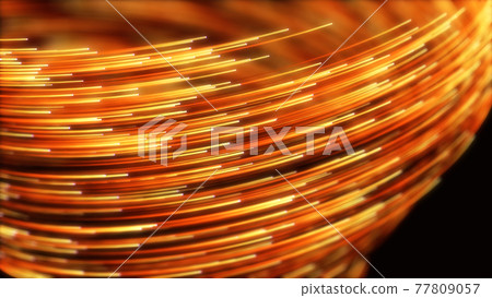 wave of high speed data particle trails. 3D illustration with depth of field blur effect wave of high speed data particle trails. 3D illustration with depth of field blur effect 77809057