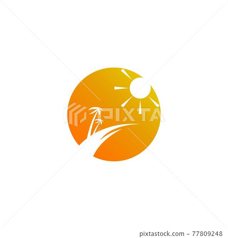 Sun logo icon flat design vector template - Stock Illustration ...