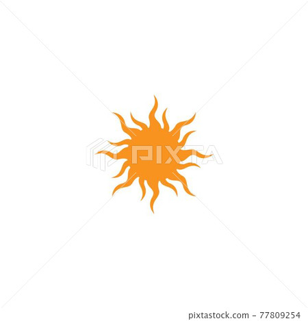Sun logo icon flat design vector template - Stock Illustration ...