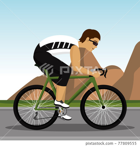 Man riding bicycle Man riding bicycle 77809555