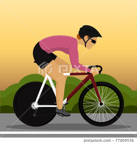 Man riding bicycle 77809556