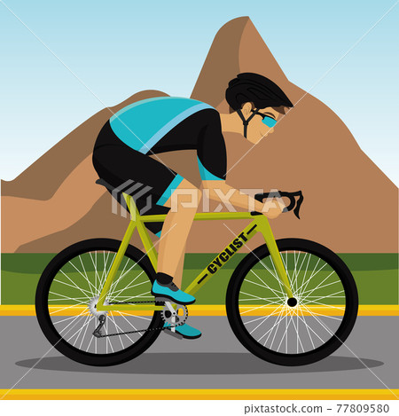 Man riding bicycle Professional cyclist Man riding bicycle Professional cyclist 77809580