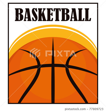 Basketball poster with a basketball ball Basketball poster with a basketball ball 77809723