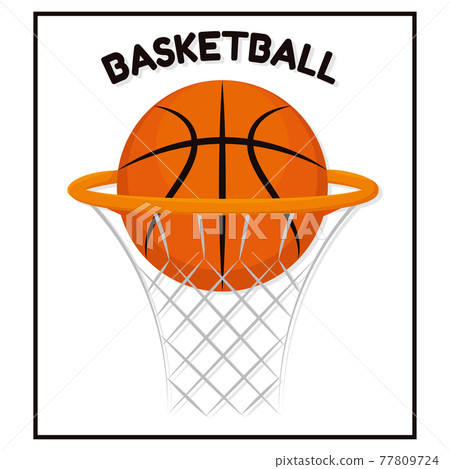Baketball net an ball in a poster Baketball net an ball in a poster 77809724