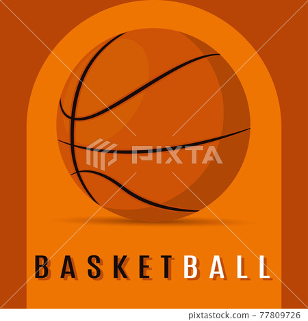 Basketball poster with a basketball ball Basketball poster with a basketball ball 77809726