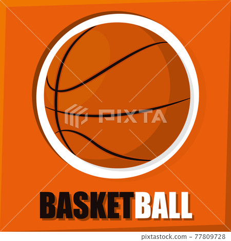 Basketball poster with a basketball ball Basketball poster with a basketball ball 77809728