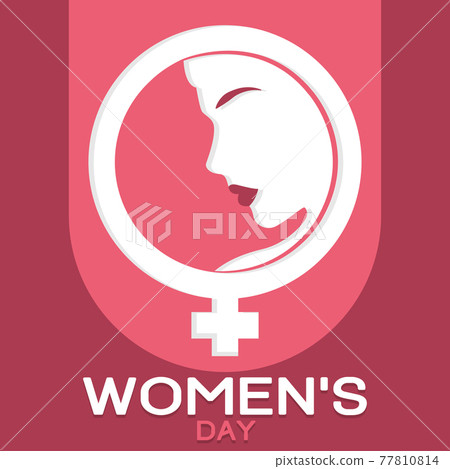 Female symbol and woman silhouette Women day Female symbol and woman silhouette Women day 77810814