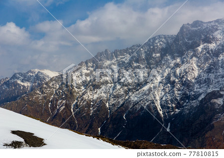 Rocky landscape of Greater Caucasus mountains on sunny spring day Rocky landscape of Greater Caucasus mountains on sunny spring day 77810815
