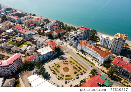 Panoramic view of coast of Kobuleti, Georgia Panoramic view of coast of Kobuleti, Georgia 77810817
