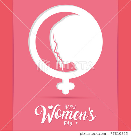 Female symbol and woman silhouette Women day 77810825