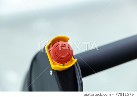 The red emergency button or stop button for Hand press. The red emergency button or stop button for Hand press. 77811579