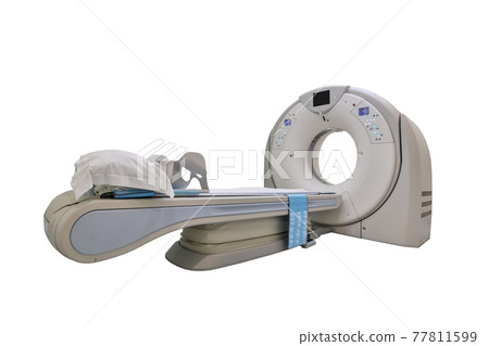 CT (Computed tomography) scanner in hospital laboratory. CT (Computed tomography) scanner in hospital laboratory. 77811599