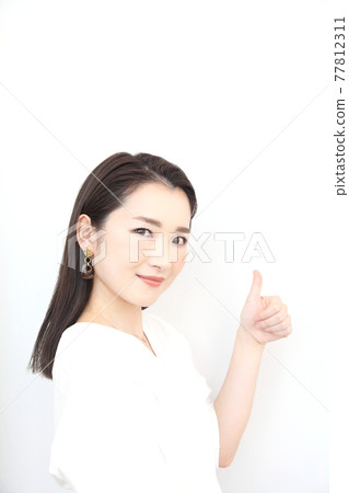 Beautiful young woman with good sign Beautiful young woman with good sign 77812311