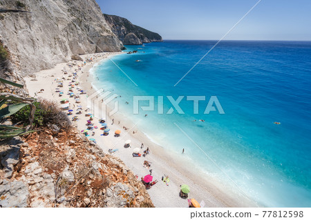 Porto Katsiki Beach on Lefkada Ionian Island, Greece Porto Katsiki Beach on Lefkada Ionian Island, Greece 77812598