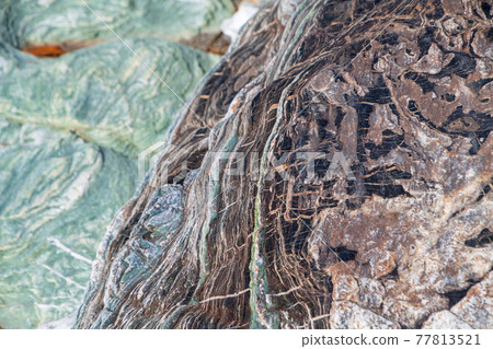 Nagatoro Valley, schist near the upper cobblestones, Nagatoro Town 77813521