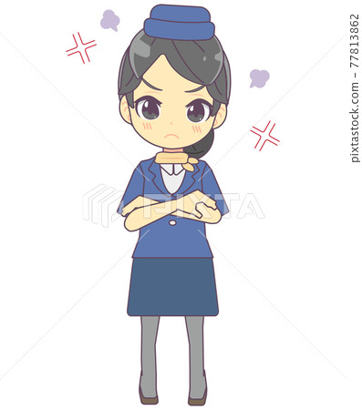 Illustration material of cabin attendant with angry expression Illustration material of cabin attendant with angry expression 77813862