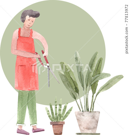 Work from Home with people illustration Watercolor Work from Home with people illustration Watercolor 77813972