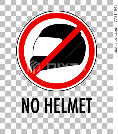 No helmet sign isolated on transparent background 77814042