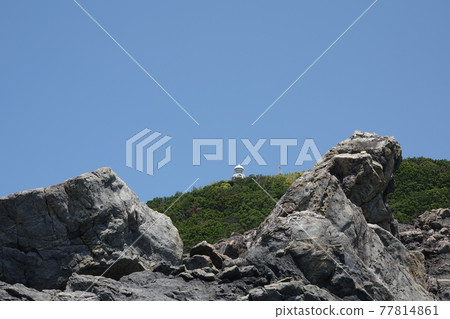 Strange rocks and Murotomisaki Lighthouse 77814861