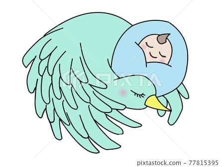 swaddle baby clipart stork