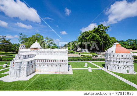 Chon Buri, Thailand. June 3, 2017: The model building of Piazza dei Miracoli in Mini Siam Pattaya. 77815953