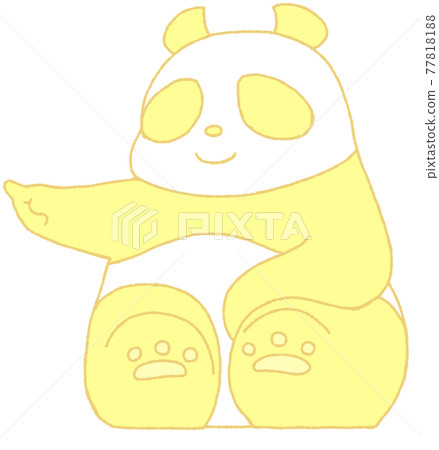A panda pointing sideways and claiming something (yellow) A panda pointing sideways and claiming something (yellow) 77818188