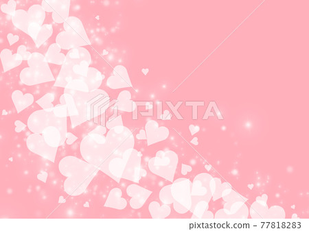 Illustration of flowing pink hearts and glitter Illustration of flowing pink hearts and glitter 77818283