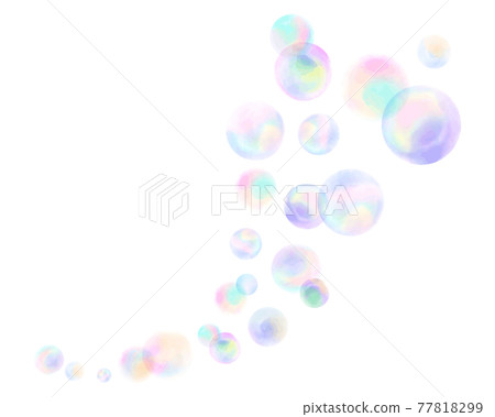 Illustration of flying soap bubbles... - Stock Illustration