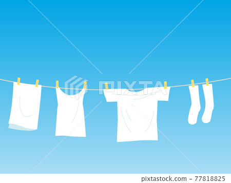 藍天曬衣服的背景圖 藍天曬衣服的背景圖 77818825