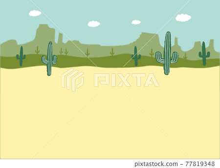 Western landscape with cacti Western landscape with cacti 77819348