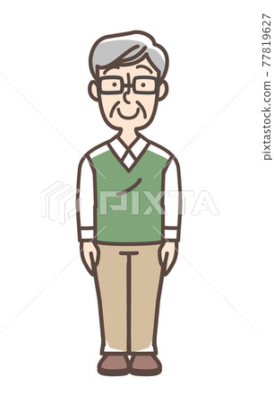 Grandfather standing straight Grandfather standing straight 77819627