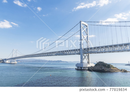 德島縣鳴門市晴天的大鳴門大橋 77819834