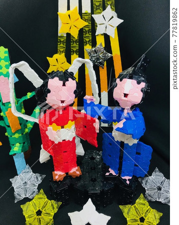 Tanabata decoration block art Tanabata decoration block art 77819862