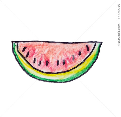 Colored pencil handwritten cut watermelon Colored pencil handwritten cut watermelon 77820059