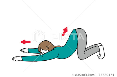 Illustration of a woman posing for degassing 77820474