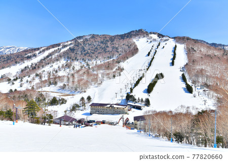 從西立山滑雪場（志賀高原）看高天原猛獁滑雪場 [2021.3] 77820660