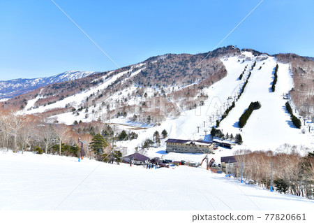 從西立山滑雪場（志賀高原）看高天原猛獁滑雪場 [2021.3] 77820661