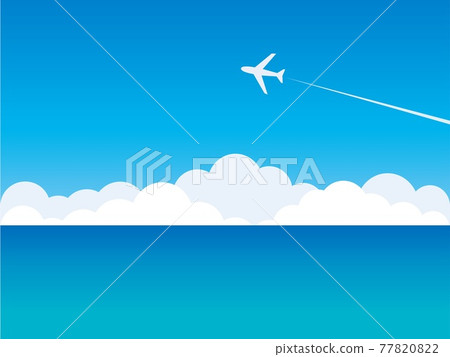 Landscape, sea, contrail, cloud, sky 77820822