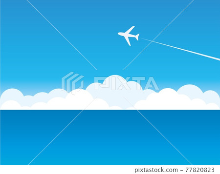 Landscape, sea, contrail, cloud, sky 77820823