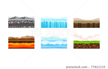 Game Platforms with Uneven Terrain and Environment Vector Set Game Platforms with Uneven Terrain and Environment Vector Set 77822135