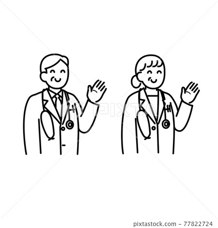 Illustration material of the teacher wearing a white coat to guide Illustration material of the teacher wearing a white coat to guide 77822724